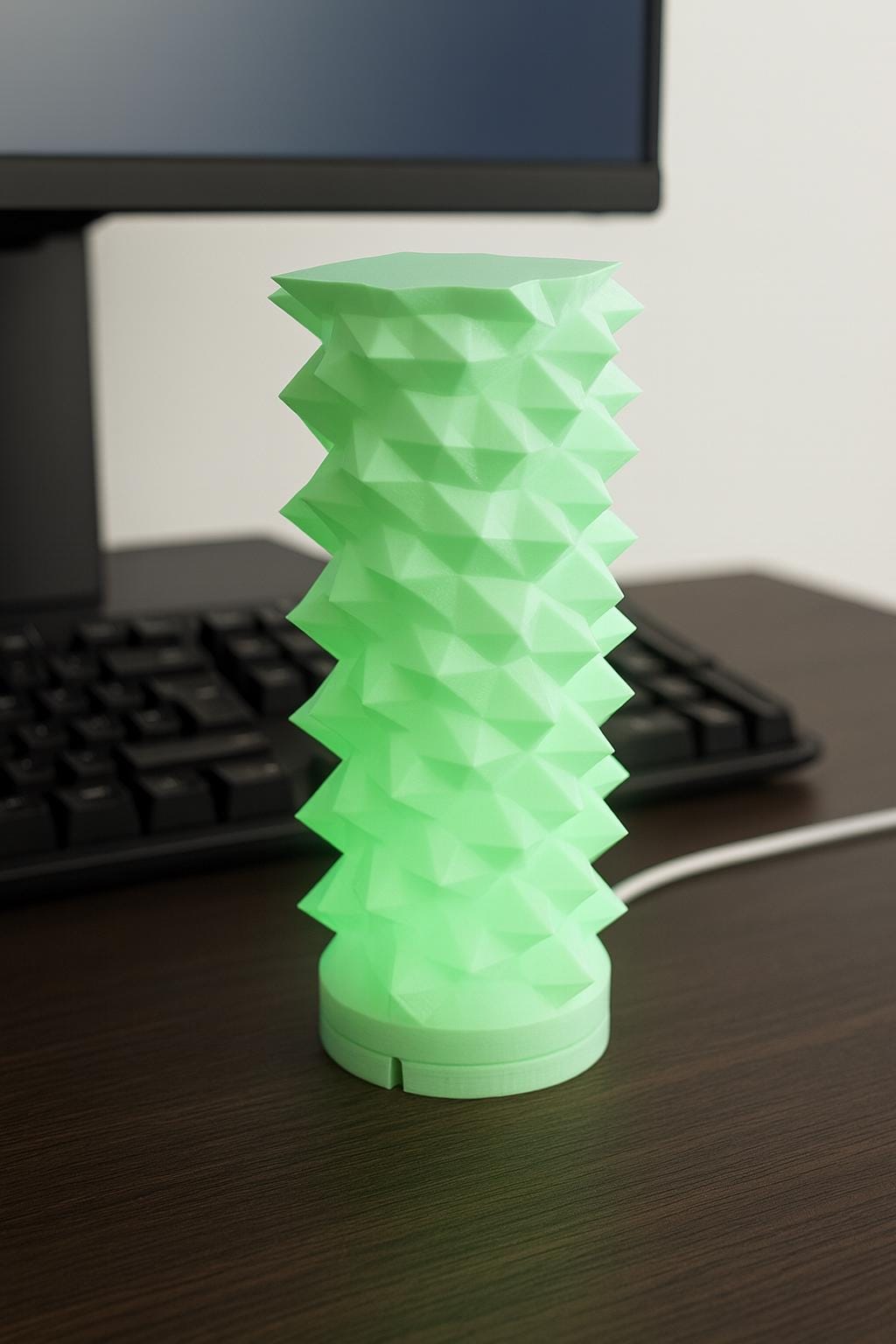 3D Printed LED Desk Lamp | Modern Geometric Night Light