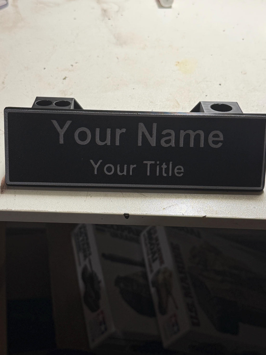 Personalized Desk Name Plate with Pen Holder