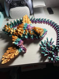 Articulated Winged Serpent Dragon – Flexible Crystal Fidget Toy – 3D Printed Figure
