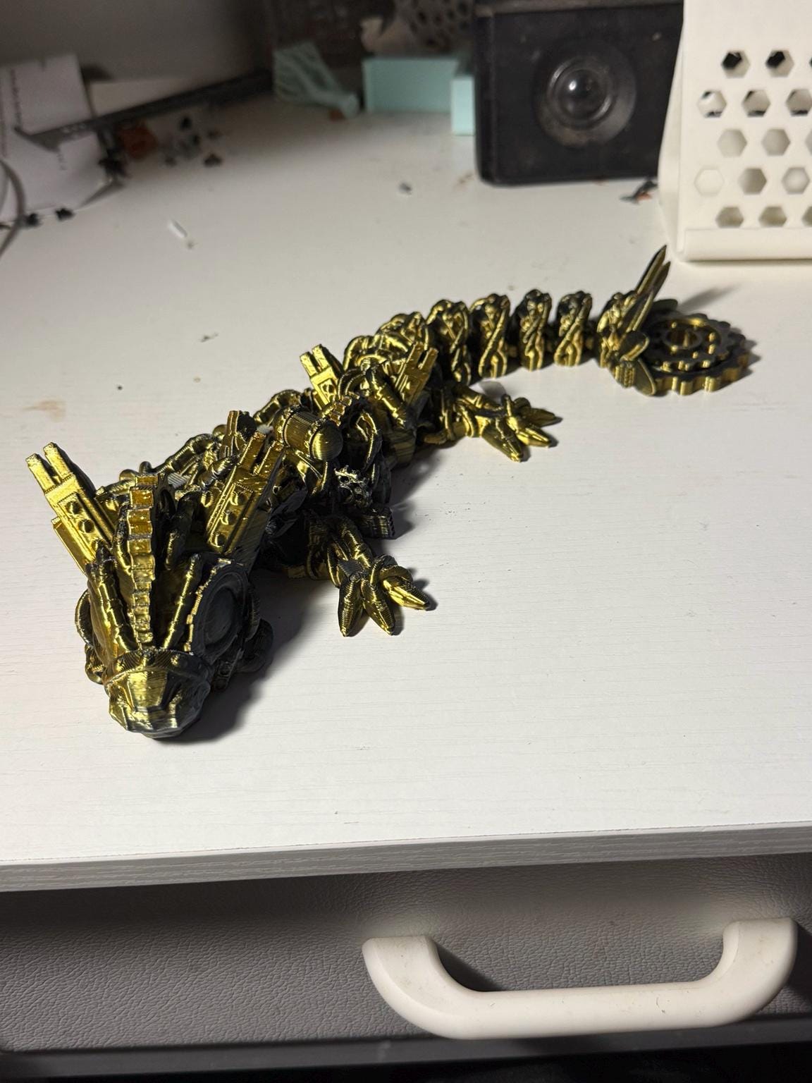 Steampunk Articulated Dragon – 3D Printed Mechanical Fidget Toy Collectible