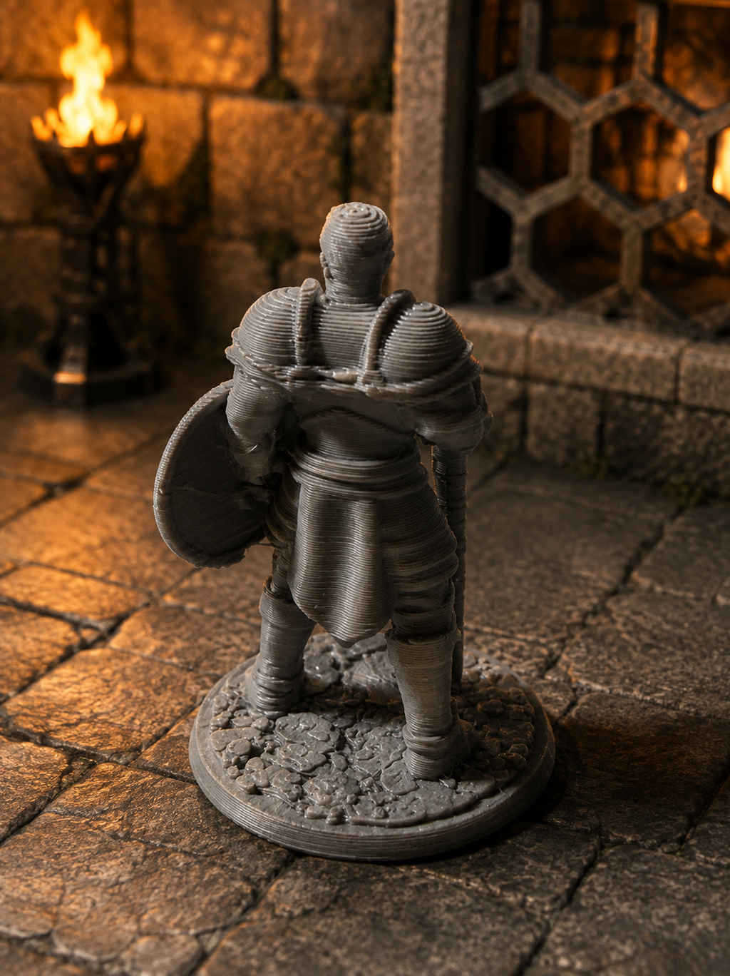 Human Fighter Miniature – 3D Printed D&D Tabletop Mini
