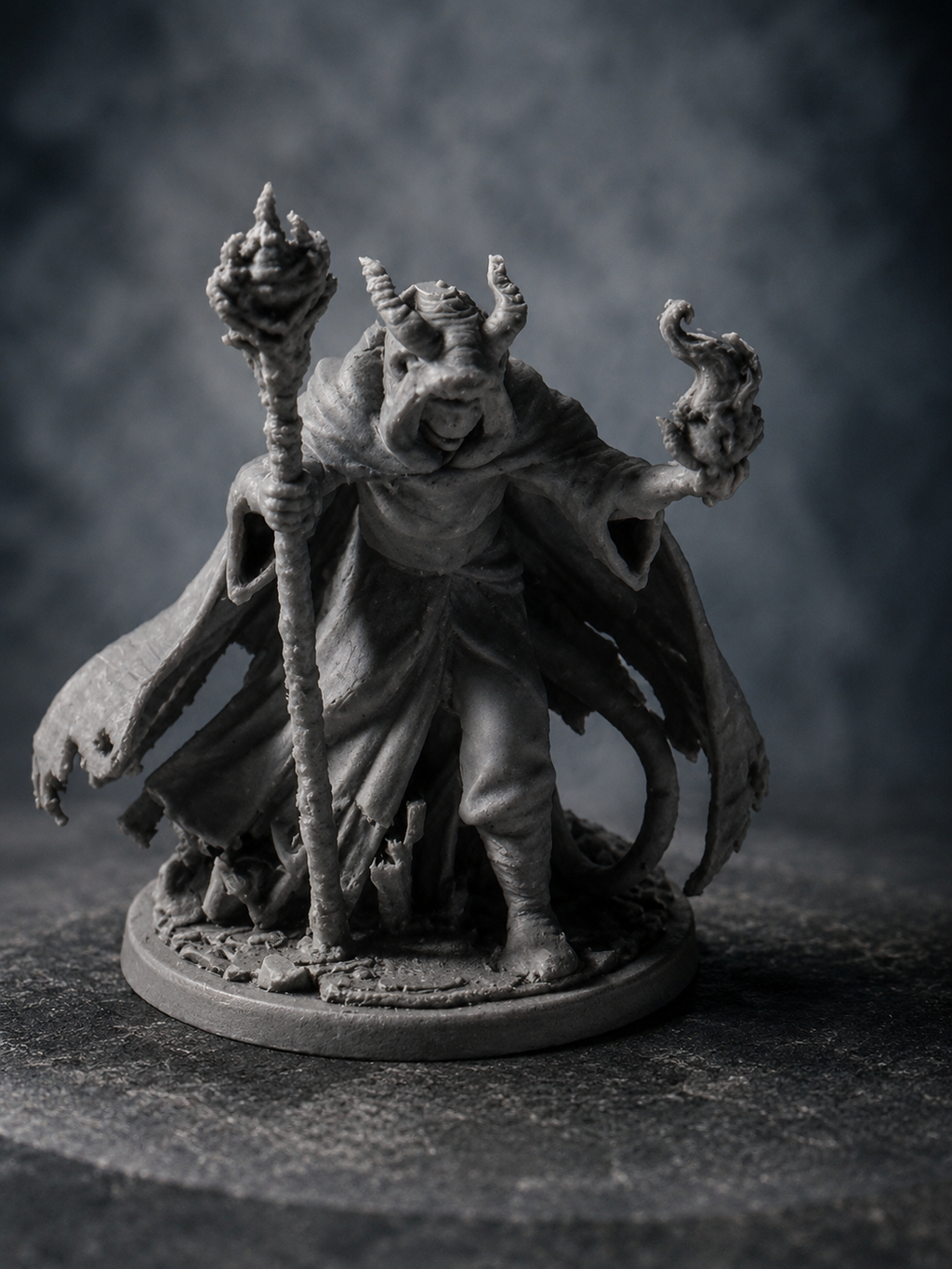 Tiefling Warlock Miniature – 3D Printed D&D Tabletop Mini