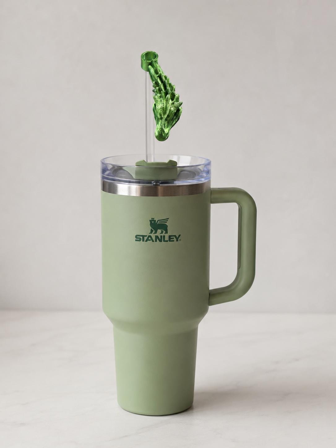 Articulated Dragon Straw Topper for Stanley Cup | 3D Printed Dragon Straw Buddy | Reusable Straw Cap Accessory | Fantasy Cup Charm