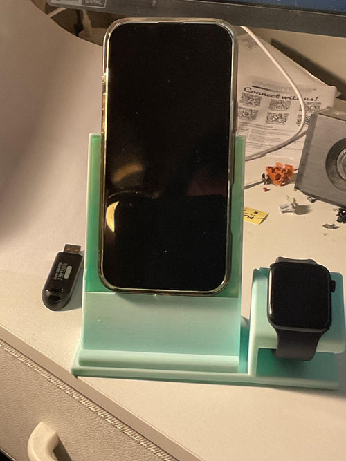 2-in-1 Phone & Smartwatch Stand | Desk Organizer Dock