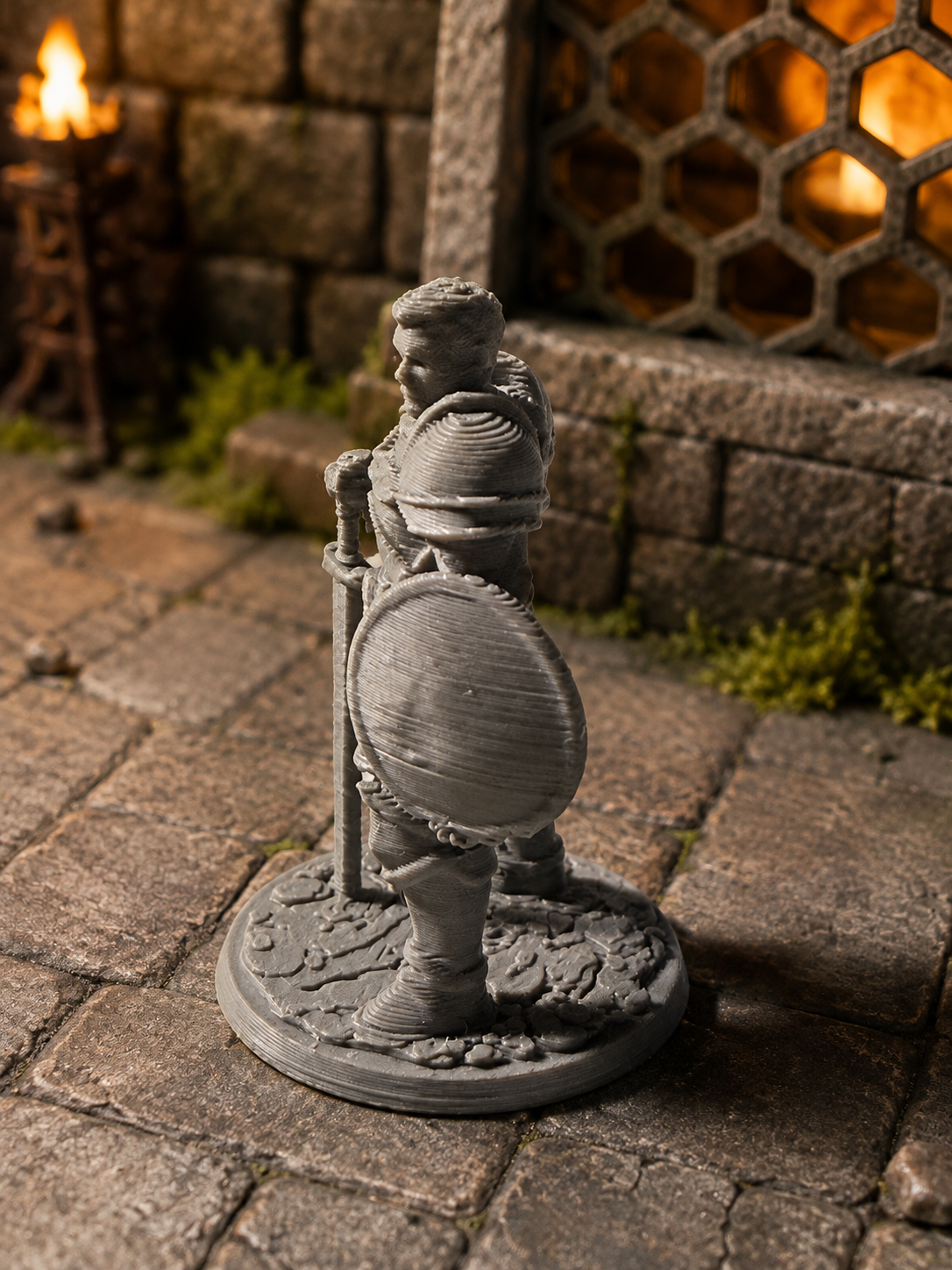 Human Fighter Miniature – 3D Printed D&D Tabletop Mini