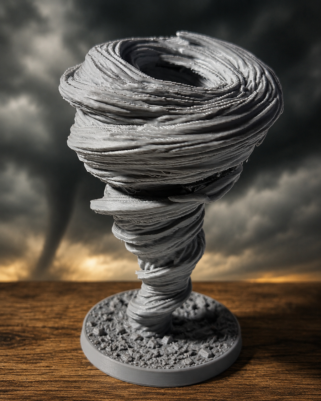 Tornado Elemental Miniature – 3D Printed D&D Tabletop Mini