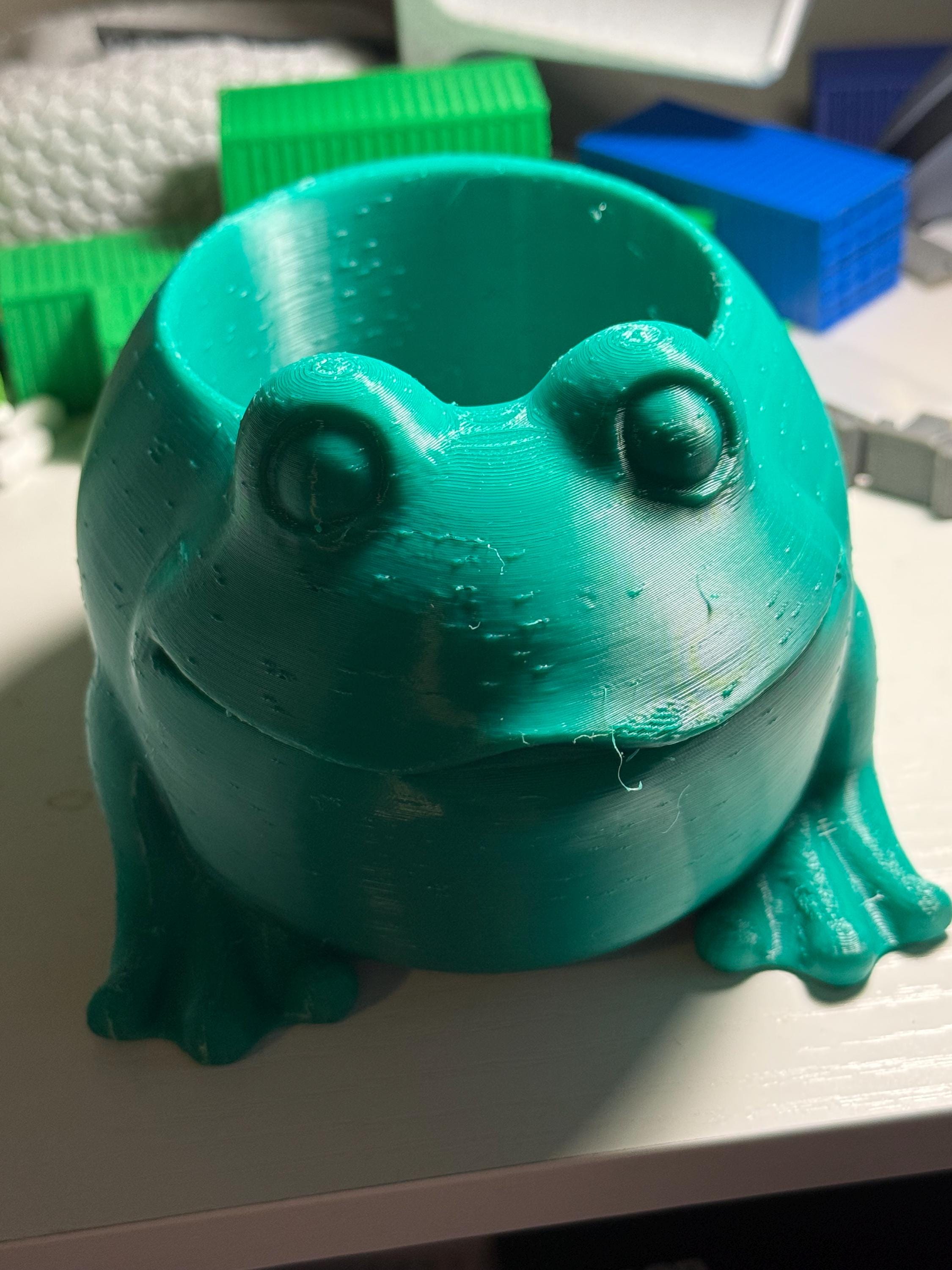 Cute Frog Planter | 3D Printed Frog Pot | Small Succulent Planter | Desk Plant Pot | Kawaii Frog Decor