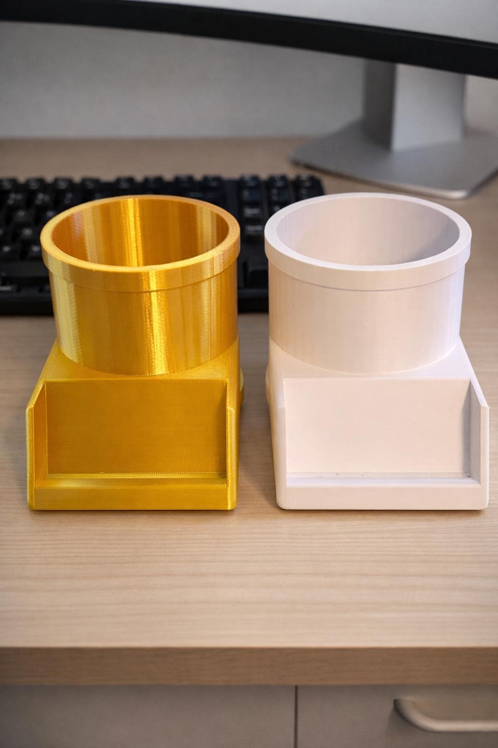 Pen & Business Card Holder Desk Organizer | 3D Printed Office Organizer