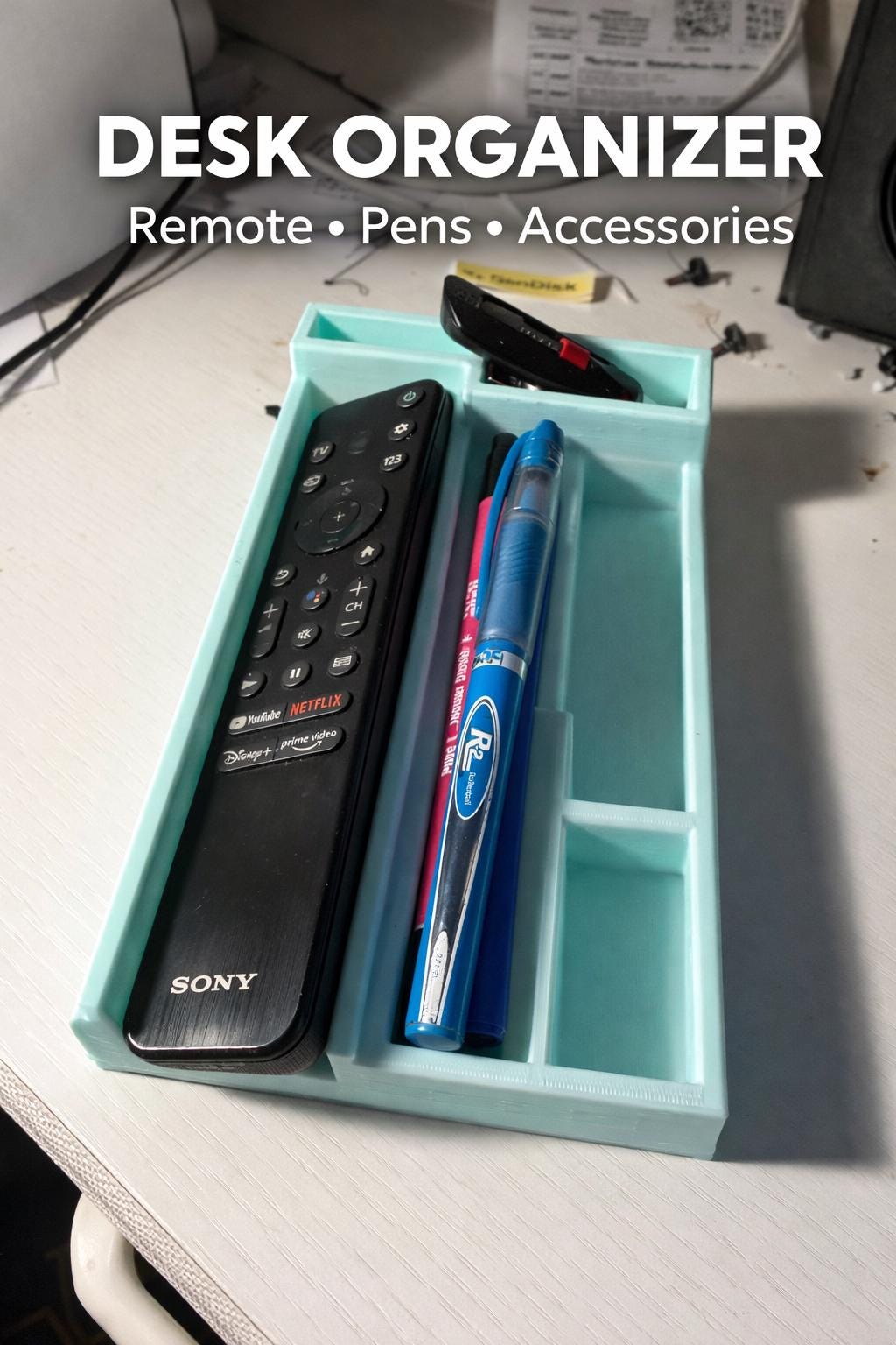 Desk Organizer Tray | Remote Control Holder | Pen & Office Organizer