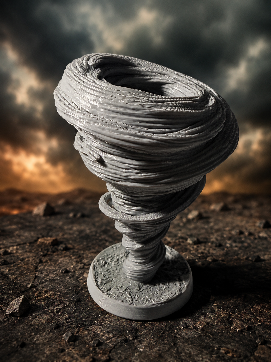 Tornado Elemental Miniature – 3D Printed D&D Tabletop Mini