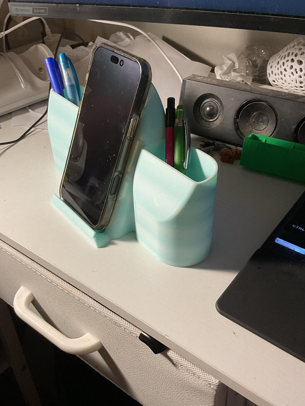 Desk Organizer with Phone Stand | Pen Holder Dock