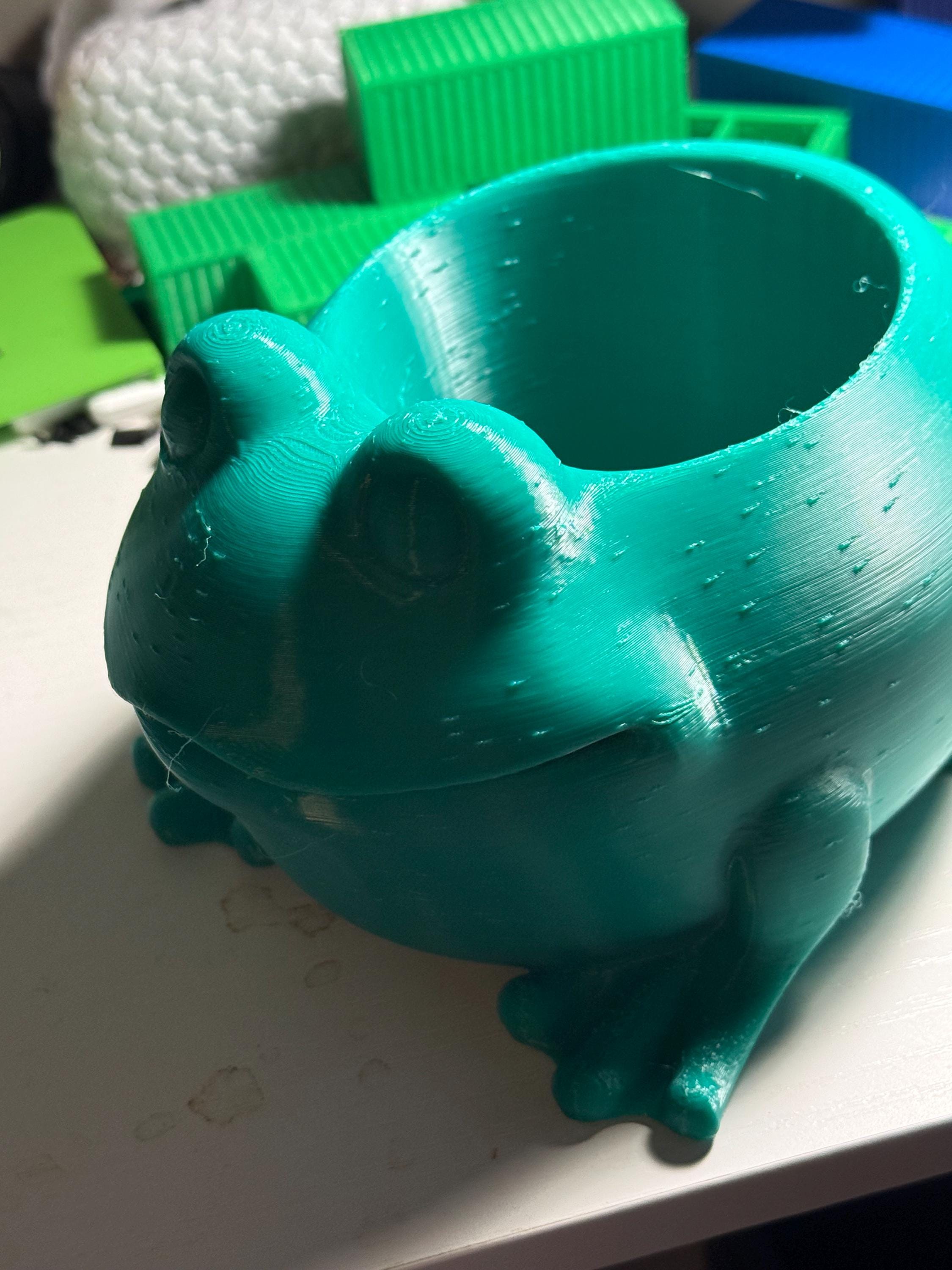 Cute Frog Planter | 3D Printed Frog Pot | Small Succulent Planter | Desk Plant Pot | Kawaii Frog Decor