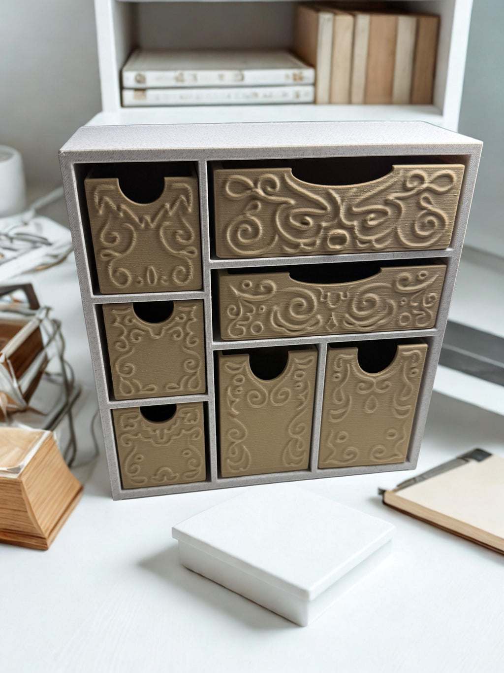 Desk Organizer with Drawers | 3D Printed Storage Organizer | Office Desk Storage | Makeup Organizer | Craft Organizer | Drawer Organizer