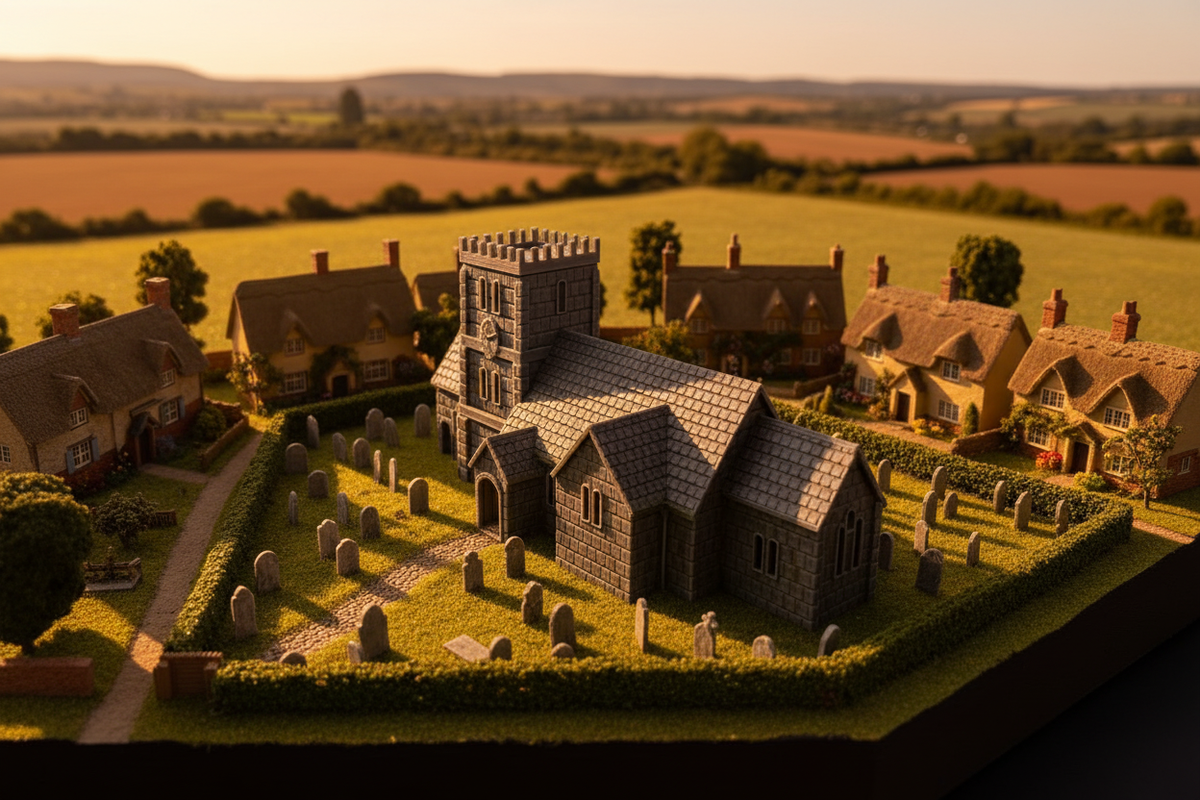 Aerial Churchyard - Golden Hour