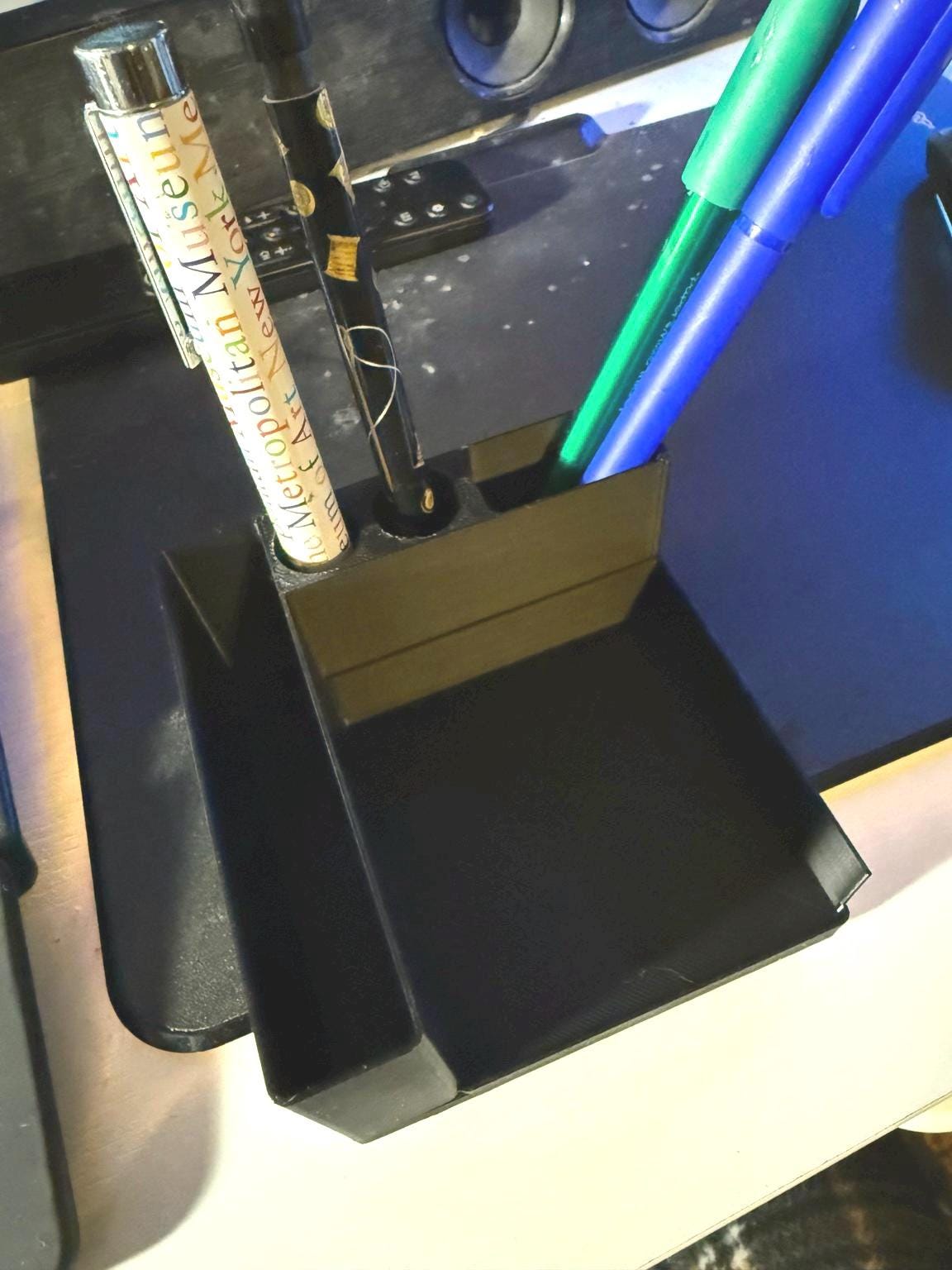 Desk Organizer with Pen Holder, Sticky Note Holder & Business Card Holder | Minimalist Office Desk Organizer | 3D Printed Desk Storage