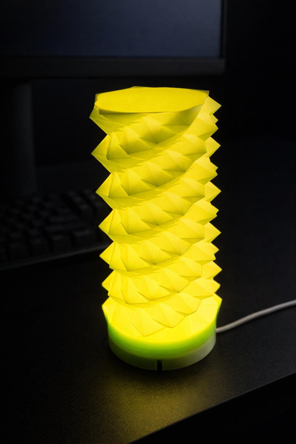 3D Printed LED Desk Lamp | Modern Geometric Night Light