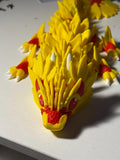 Sunflower Dragon Articulated 3D Print – Flexible Flower Dragon Toy – Yellow Dragon Desk Decor – Gift for Her – Spring Easter Dragon