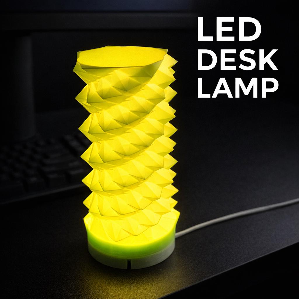 3D Printed LED Desk Lamp | Modern Geometric Night Light