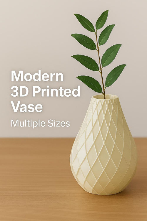 3D Printed Modern Vase – Geometric Textured Vase – Home Decor –