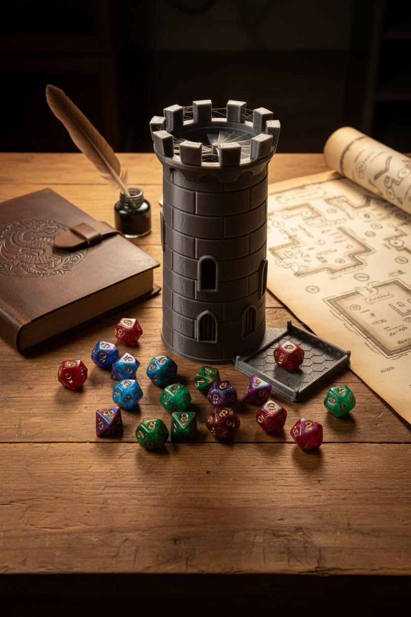 Dice Tower - Overhead Flat Lay