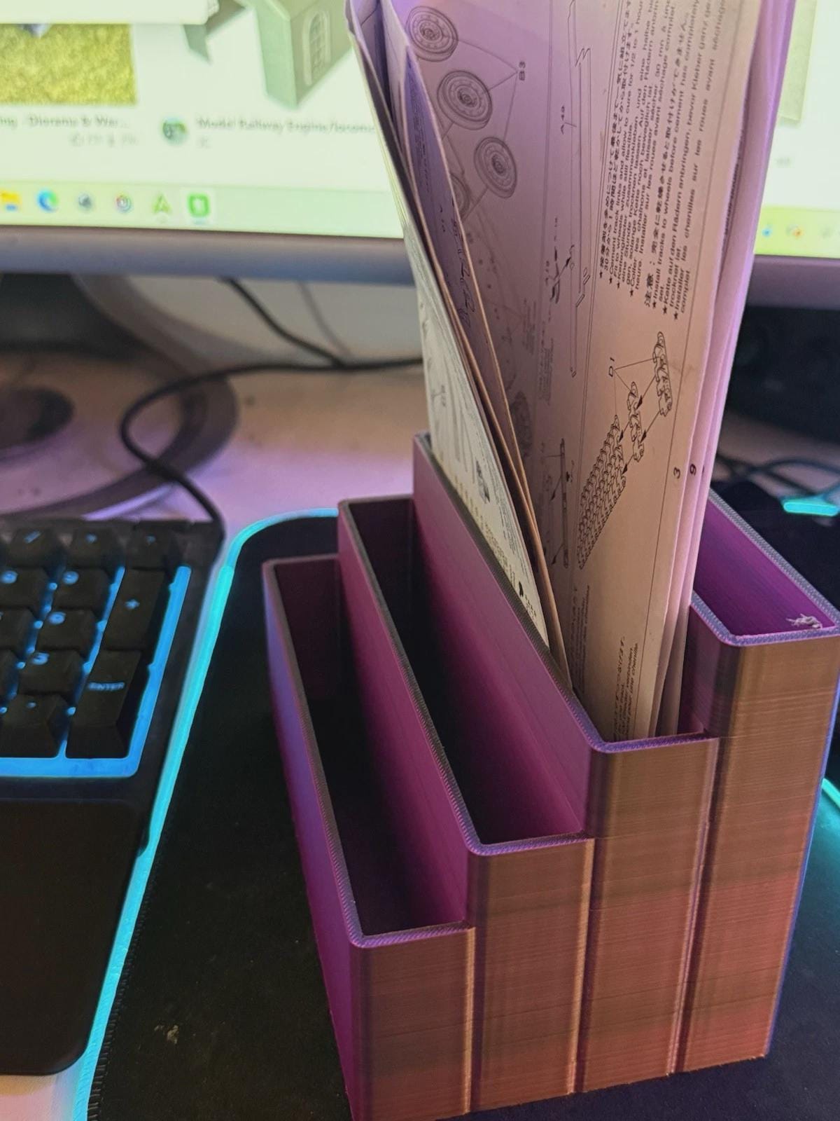3-D Printed Desk, Organizer For Notes And Papers