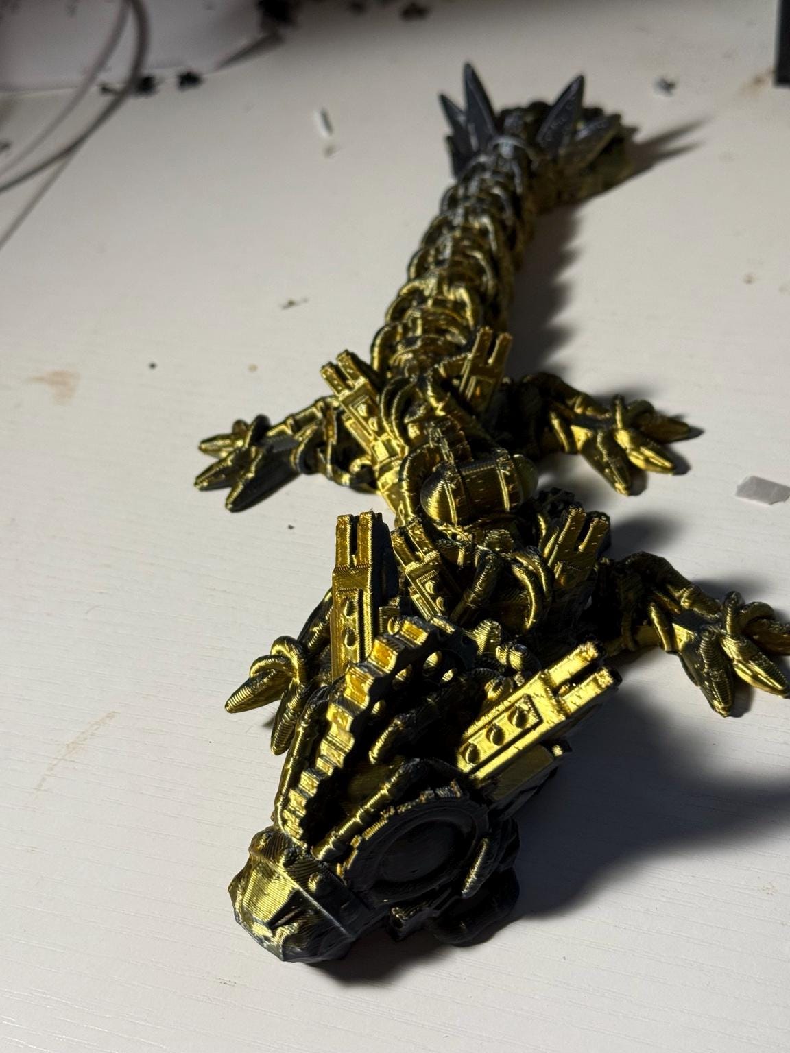 Steampunk Articulated Dragon – 3D Printed Mechanical Fidget Toy Collectible