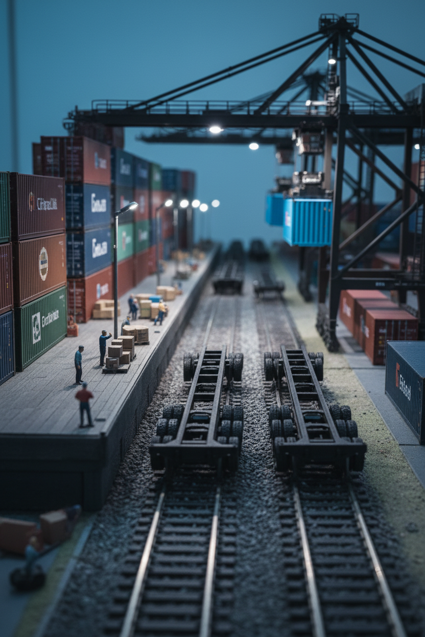 HO Scale 40ft Shipping Container Chassis — 3D Printed Model Railroad Accessory (4-Pack)