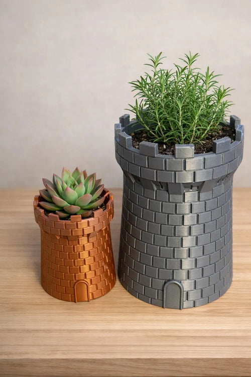 3-D Printed   Castle Tower Planter