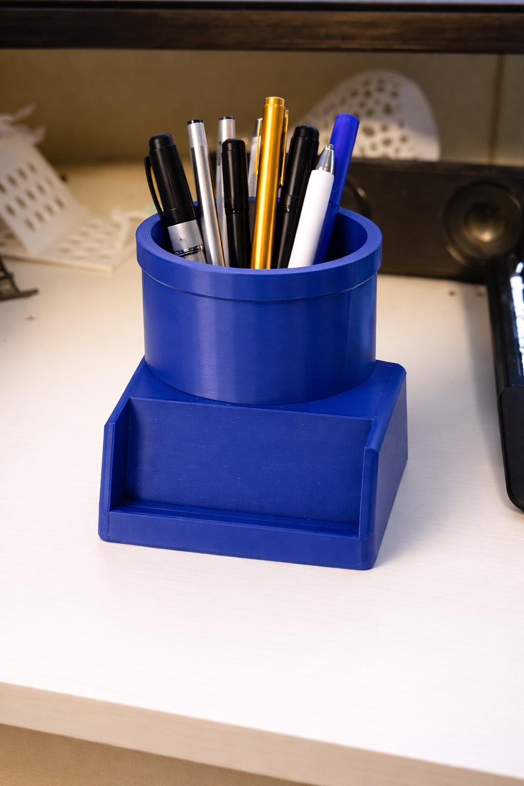 Pen & Business Card Holder Desk Organizer