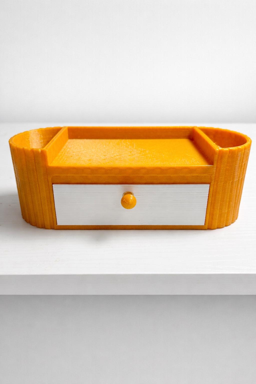 3D Printed Pen Holder & Desk Organizer with Drawer — Home Office Accessories