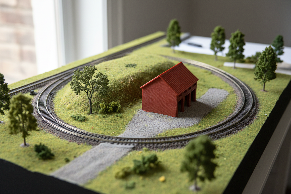 N Scale Fire Station on Layout - Image 3
