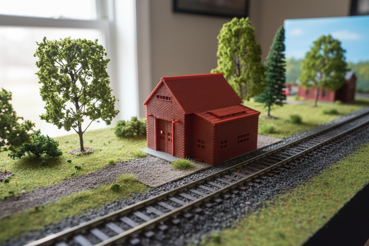 N Scale Fire Station on Layout - Image 5