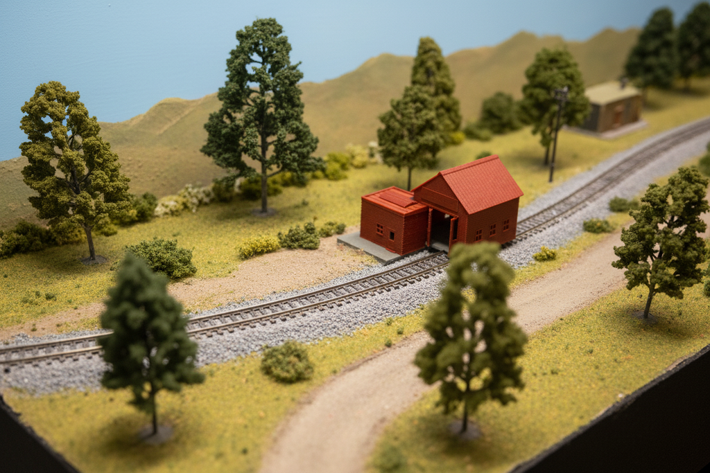 N Scale Fire Station on Layout - Image 7