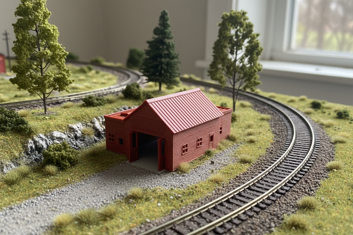 N Scale Fire Station on Layout - Image 8