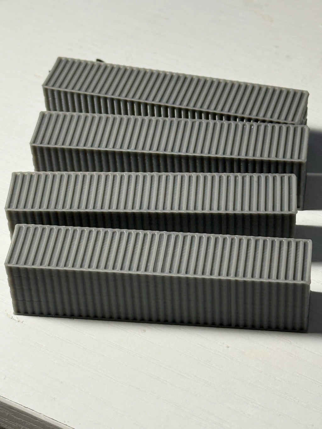 N Scale 40ft Shipping Containers — 3D Printed Model Railroad Scenery (4-Pack)