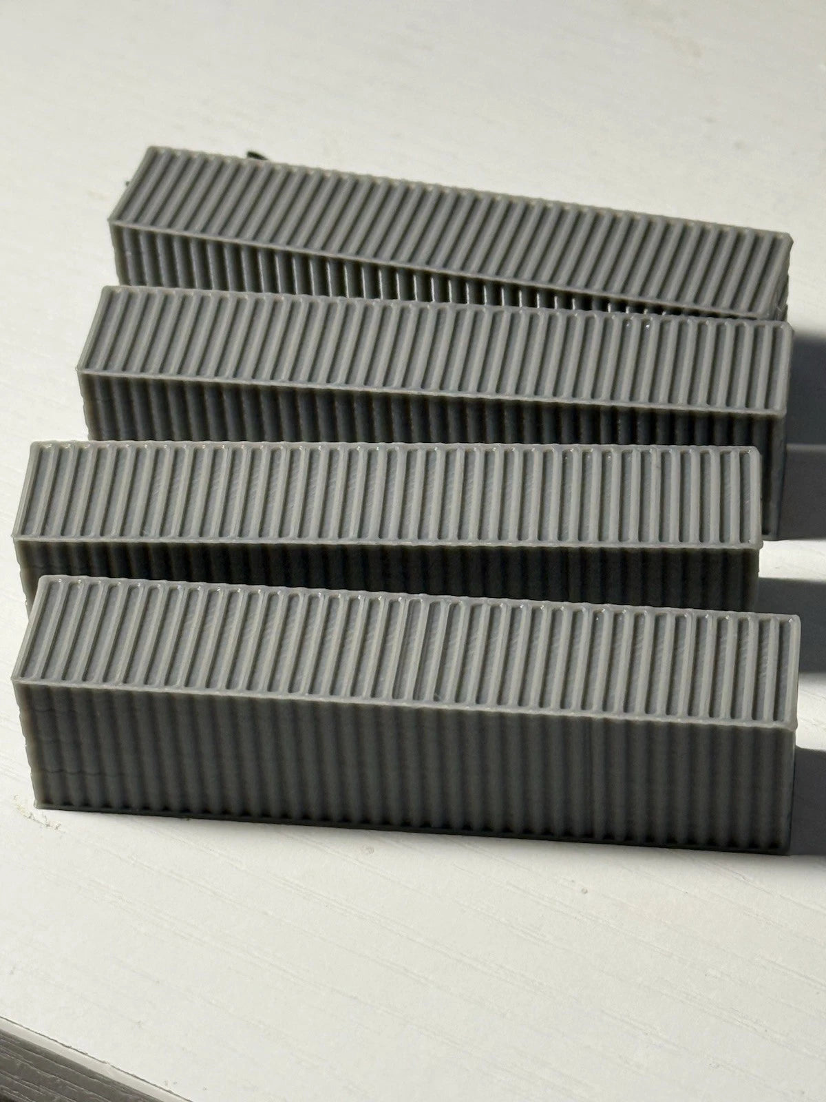 N Scale 40ft Shipping Containers — 3D Printed Model Railroad Scenery (4-Pack)