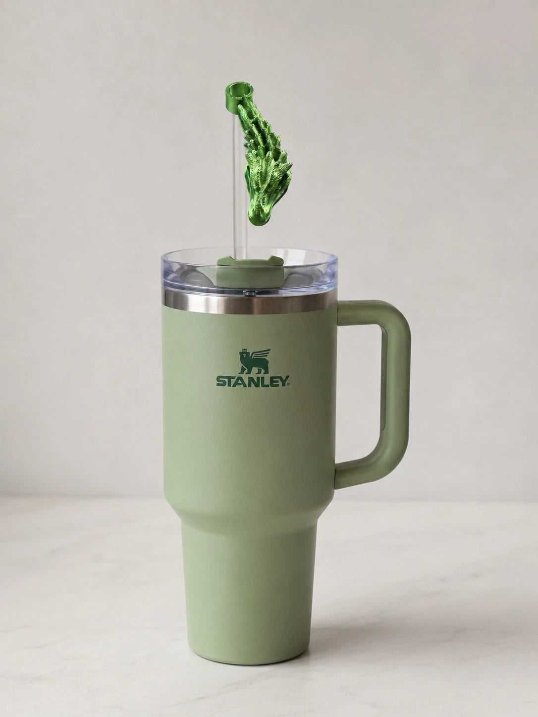 Articulated Dragon Stanley Cup Straw Topper — 3D Printed Flexi Dragon Gift