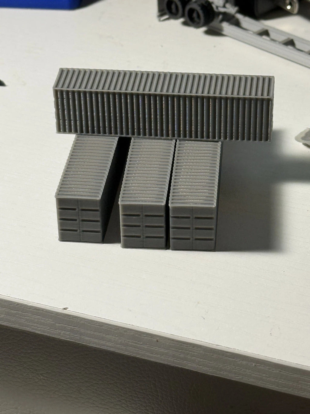 N Scale 40ft Shipping Containers — 3D Printed Model Railroad Scenery (4-Pack)