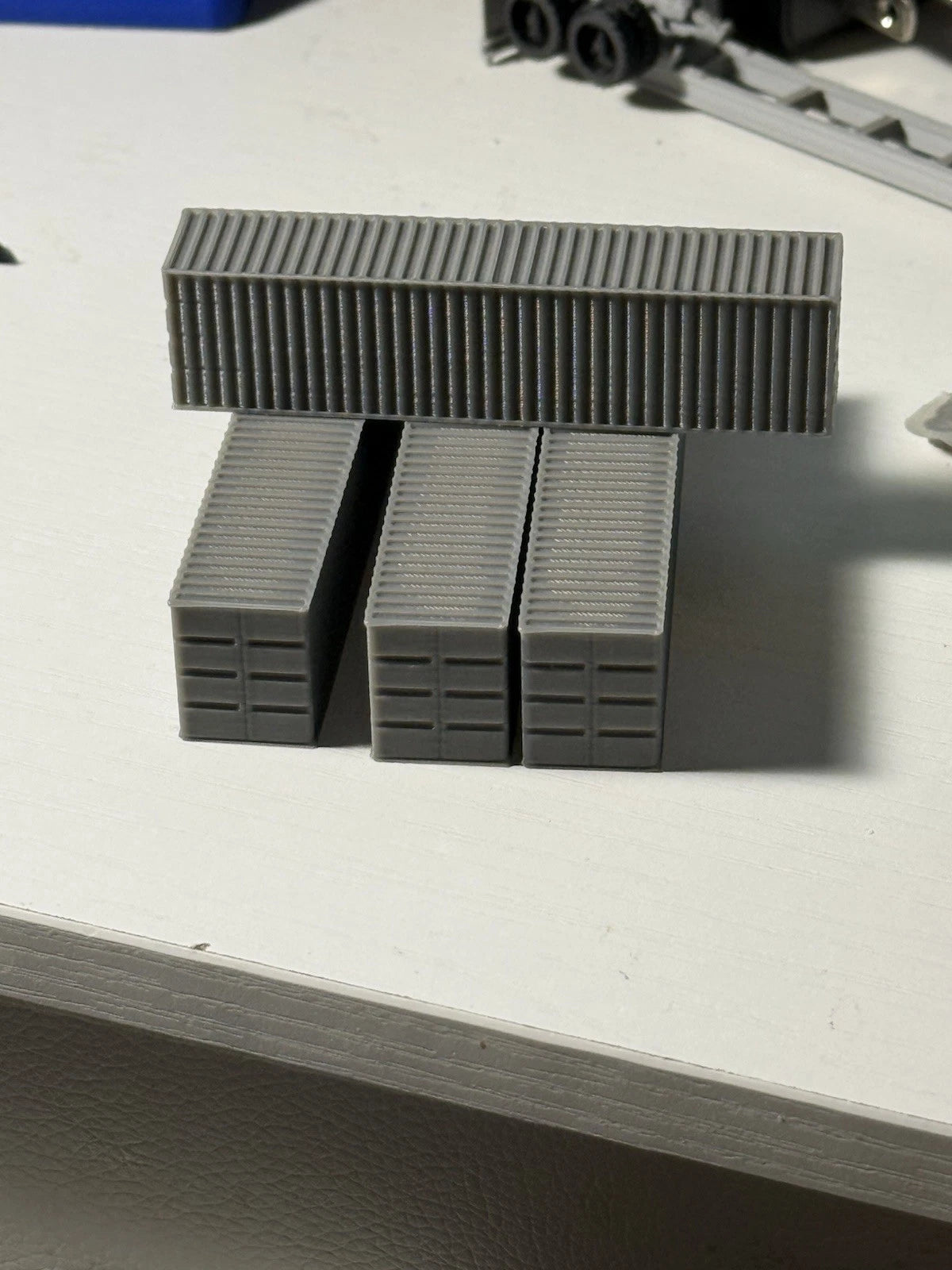 N Scale 40ft Shipping Containers — 3D Printed Model Railroad Scenery (4-Pack)