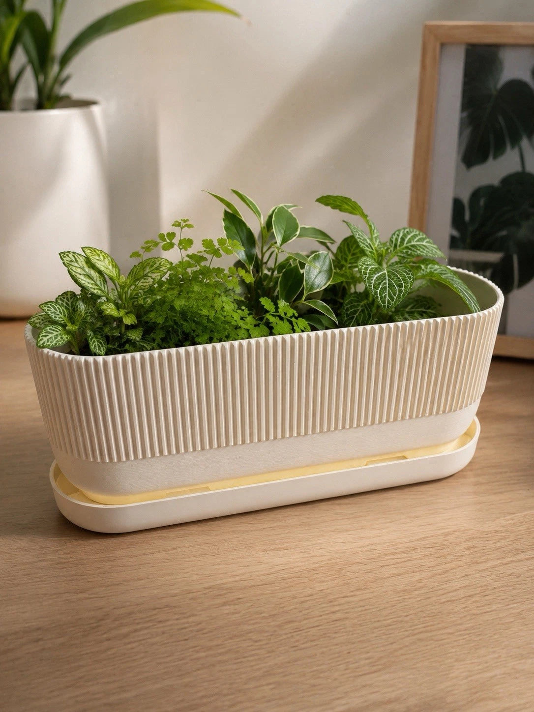 Modern Self-Draining Planter Pot — 3D Printed Indoor Plant Pot for Home Décor