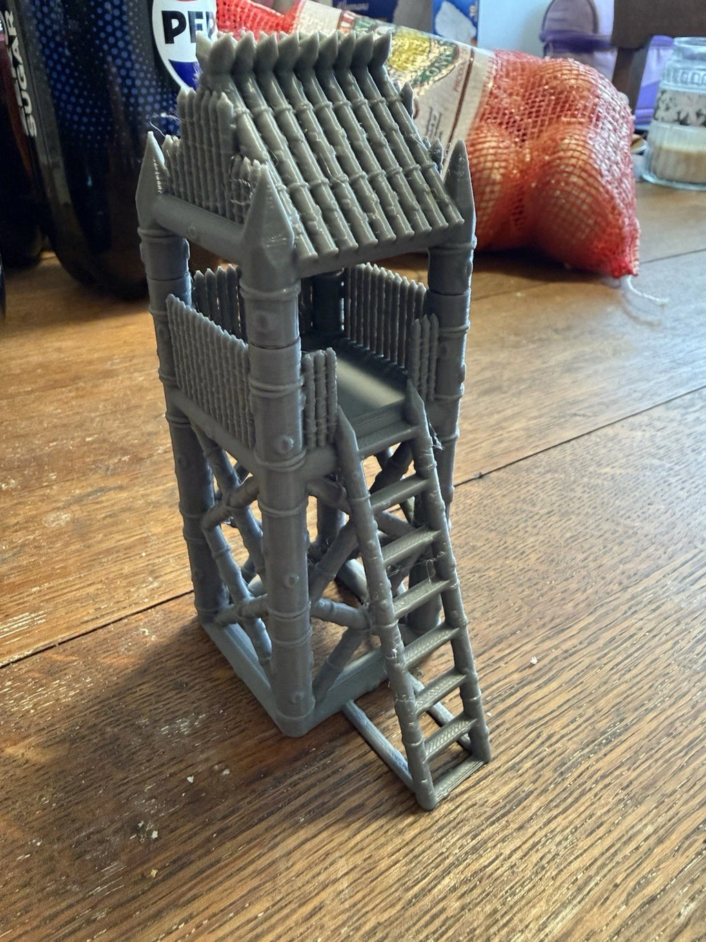 3D Printed Watchtower Miniature Terrain — 28mm/32mm DnD & Pathfinder Wargame